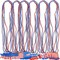 36PCS 4th of July Patriotic Necklaces – Red, White & Blue Beads with Star and Uncle Sam Hat Pendants, Bulk Party Favors for Independence Day, Memorial Day, and Holiday Decorations